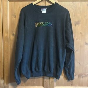 Black STRAVA Hanes Unisex Pride 2020 Pullover / Sweatshirt, Size Medium (38-40)